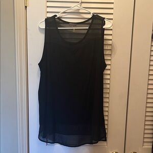 Vince Camuto Black Sheer Sleeveless Camisole